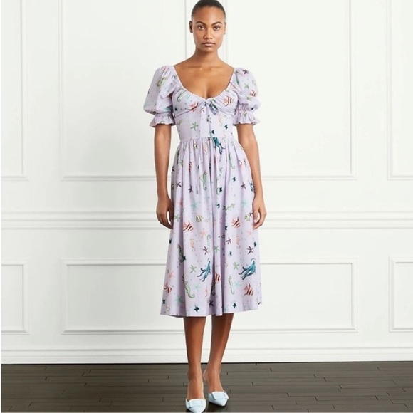 EUC Hill house lilac Ophelia dress in Sea Creatures - Picture 6 of 11